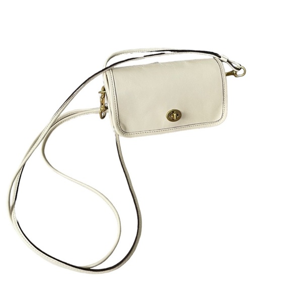 COACH 1970’s Vintage Dinky Pouch Sling Back Off White/Ivory Crossbody Bag Rare - Picture 2 of 16